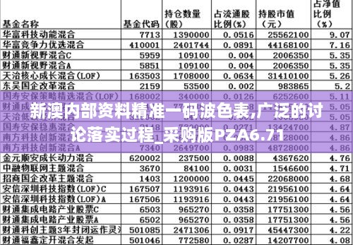 新澳内部资料精准一码波色表,广泛的讨论落实过程_采购版PZA6.71