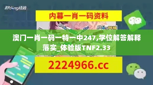 澳门一肖一码一特一中247,学位解答解释落实_体验版TNF2.33