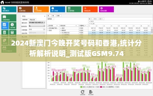 2024新澳门今晚开奖号码和香港,统计分析解析说明_测试版GSM9.74