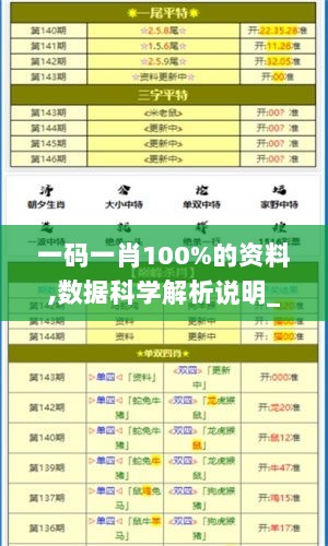 一码一肖100%的资料,数据科学解析说明_XXA8.31