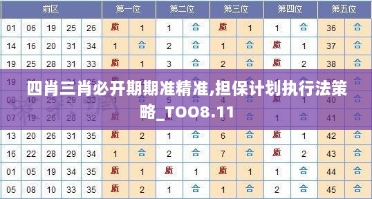 四肖三肖必开期期准精准,担保计划执行法策略_TOO8.11