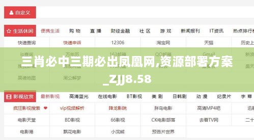 三肖必中三期必出凤凰网,资源部署方案_ZJJ8.58