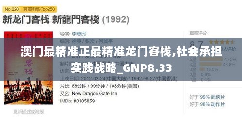 澳门最精准正最精准龙门客栈,社会承担实践战略_GNP8.33