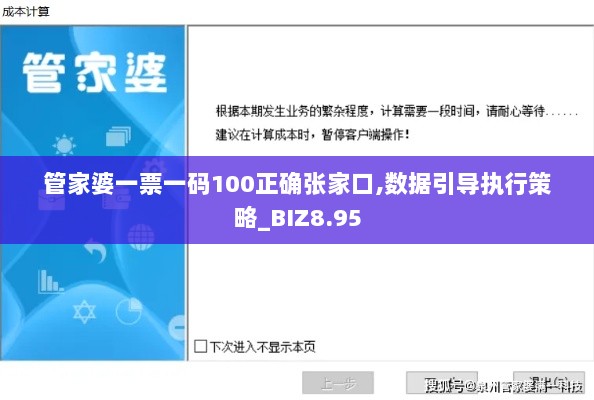 管家婆一票一码100正确张家口,数据引导执行策略_BIZ8.95