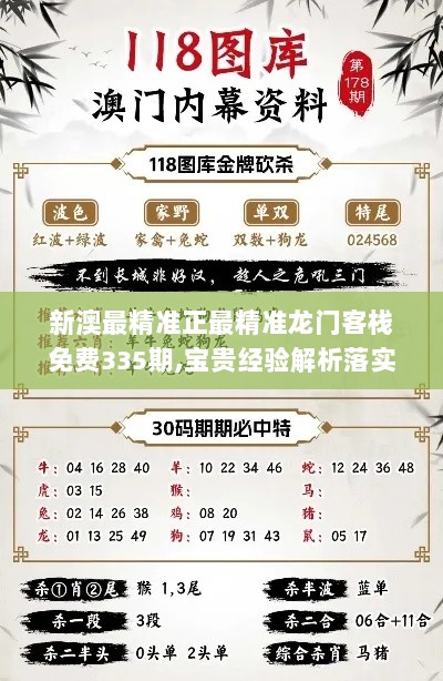 新澳最精准正最精准龙门客栈免费335期,宝贵经验解析落实_CYU5.55