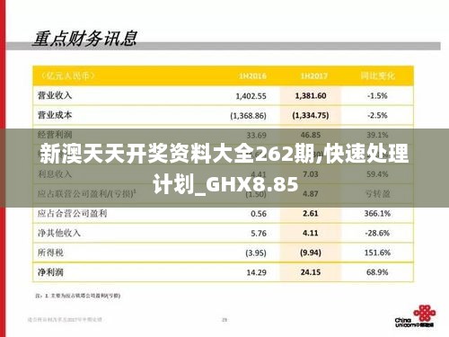 新澳天天开奖资料大全262期,快速处理计划_GHX8.85