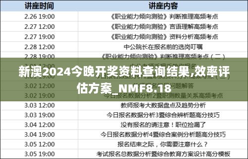 新澳2024今晚开奖资料查询结果,效率评估方案_NMF8.18