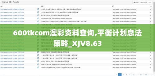 600tkcom澳彩资料查询,平衡计划息法策略_XJV8.63