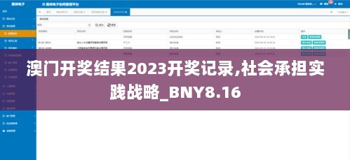 澳门开奖结果2023开奖记录,社会承担实践战略_BNY8.16