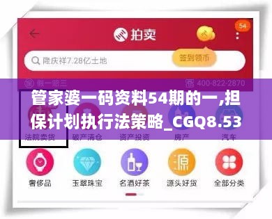 管家婆一码资料54期的一,担保计划执行法策略_CGQ8.53