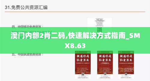 澳门内部2肖二码,快速解决方式指南_SMX8.63