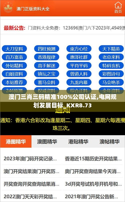 澳门三肖三码精准100%公司认证,电网规划发展目标_KXR8.73