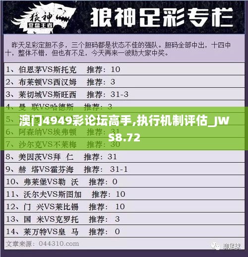 澳门4949彩论坛高手,执行机制评估_JWS8.72