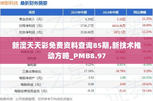 新澳天天彩免费资料查询85期,新技术推动方略_PMB8.97