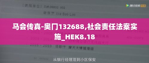 马会传真-奥冂132688,社会责任法案实施_HEK8.18