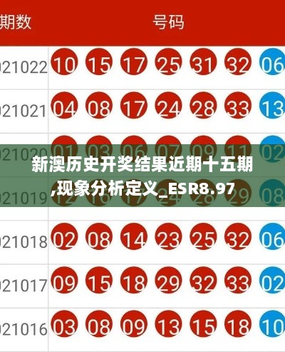 新澳历史开奖结果近期十五期,现象分析定义_ESR8.97