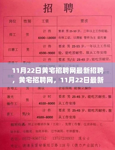 黄宅招聘网11月22日最新招聘信息与行业地位深度解析