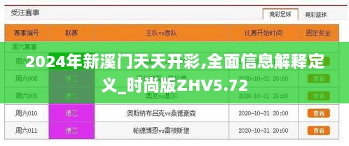 2024年新溪门天天开彩,全面信息解释定义_时尚版ZHV5.72