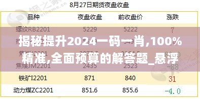 揭秘提升2024一码一肖,100%精准,全面预算的解答题_悬浮版JHG5.58