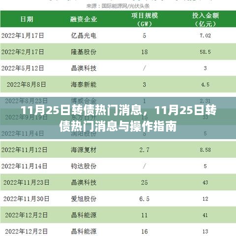 11月25日转债热门消息及操作指南