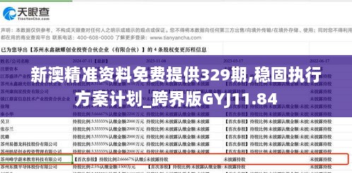 新澳精准资料免费提供329期,稳固执行方案计划_跨界版GYJ11.84