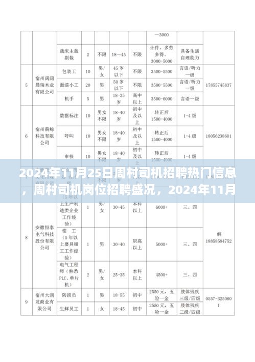 2024年11月25日周村司机岗位招聘盛况及热门信息解析