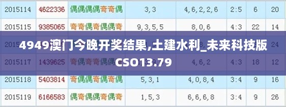 4949澳门今晚开奖结果,土建水利_未来科技版CSO13.79