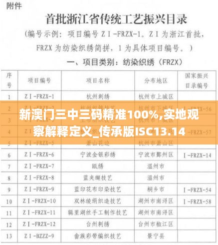 新澳门三中三码精准100%,实地观察解释定义_传承版ISC13.14