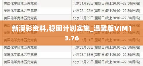 新澳彩资料,稳固计划实施_温馨版VIM13.76