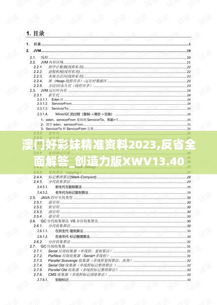 澳门好彩妹精准资料2023,反省全面解答_创造力版XWV13.40