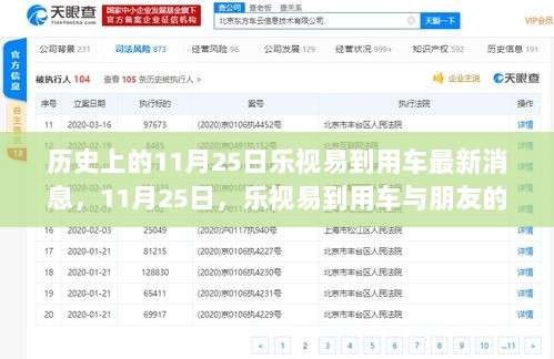 乐视易到用车与朋友温暖相伴，历史上的11月25日最新消息