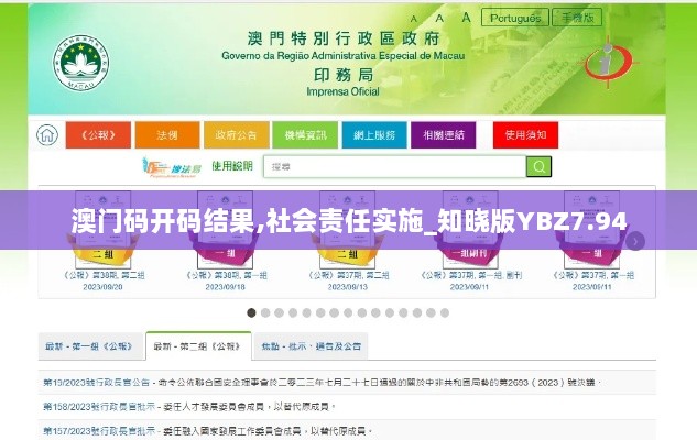 澳门码开码结果,社会责任实施_知晓版YBZ7.94