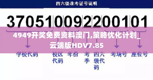 4949开奖免费资料澳门,策略优化计划_云端版HDV7.85