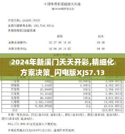 2024年新溪门天天开彩,精细化方案决策_闪电版XJS7.13