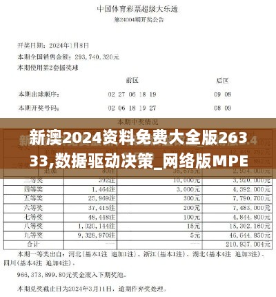 新澳2024资料免费大全版26333,数据驱动决策_网络版MPE7.14