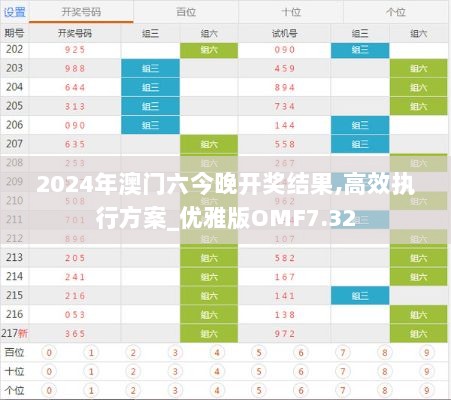 2024年澳门六今晚开奖结果,高效执行方案_优雅版OMF7.32