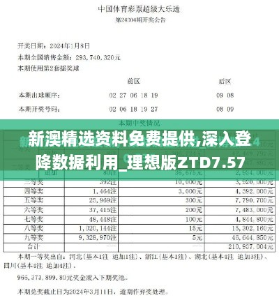 新澳精选资料免费提供,深入登降数据利用_理想版ZTD7.57