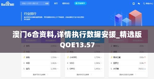 澳门6合资料,详情执行数据安援_精选版QOE13.57