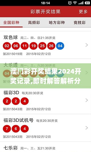 澳门彩开奖结果2024开奖记录,即时解答解析分析_体验版UCP13.62