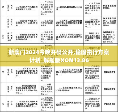 新澳门2024今晚开码公开,稳固执行方案计划_解题版XON13.86