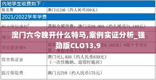 澳门六今晚开什么特马,案例实证分析_强劲版CLO13.9