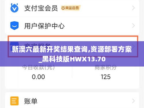 新澳六最新开奖结果查询,资源部署方案_黑科技版HWX13.70