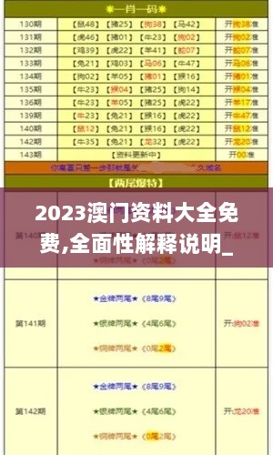 2023澳门资料大全免费,全面性解释说明_教育版SSO13.43