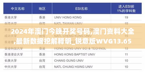 2024年澳门今晚开奖号码,澳门资料大全,最新数据挖解释明_锐意版WVG13.65