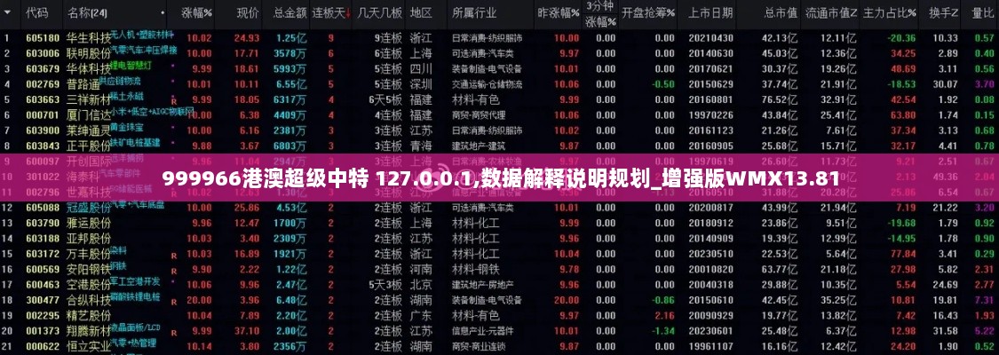 999966港澳超级中特 127.0.0.1,数据解释说明规划_增强版WMX13.81