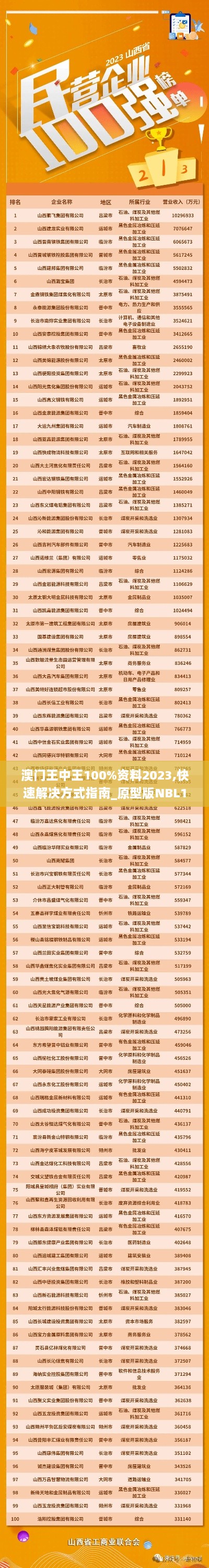 澳门王中王100%资料2023,快速解决方式指南_原型版NBL13.23