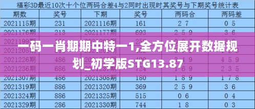 一码一肖期期中特一1,全方位展开数据规划_初学版STG13.87