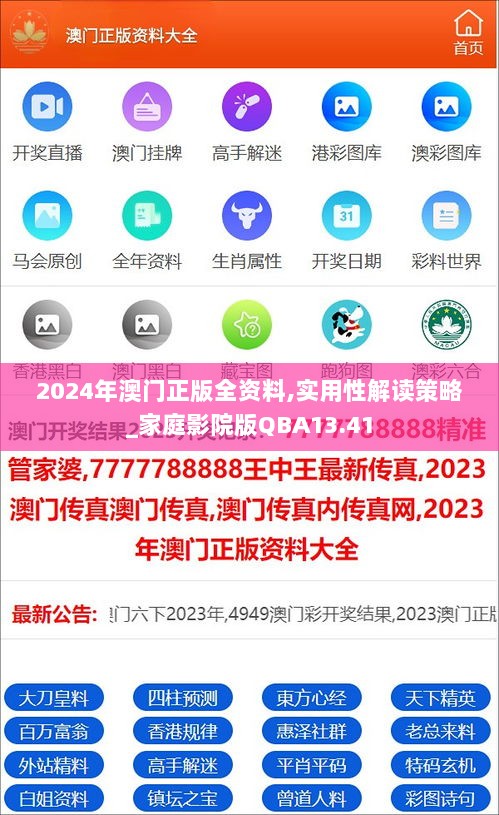 2024年澳门正版全资料,实用性解读策略_家庭影院版QBA13.41