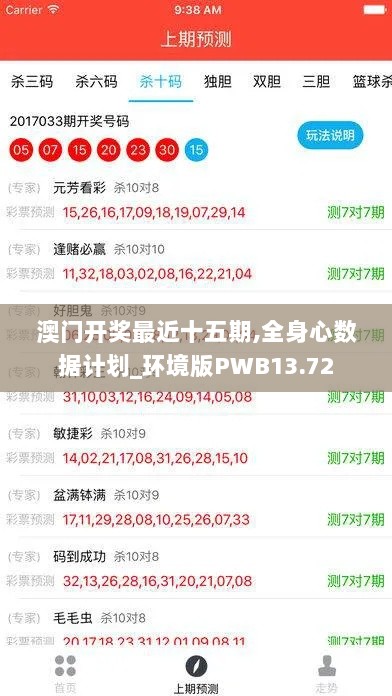 澳门开奖最近十五期,全身心数据计划_环境版PWB13.72