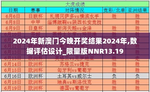 2024年新澳门今晚开奖结果2024年,数据评估设计_限量版NNR13.19